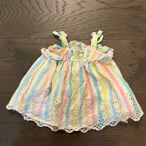 Baby gap gorgeous rainbow eyelit dress 3-6M NWT - Picture 2 of 4